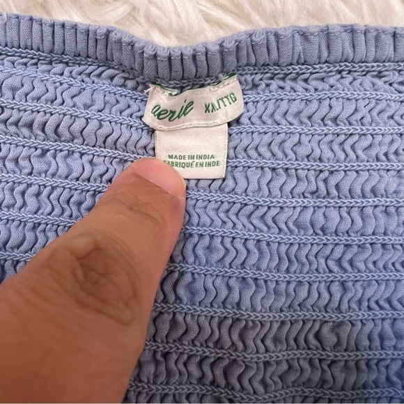 Aerie Periwinkle Eyelet Adjustable Spaghetti Strap Tank Crop Top XXL - Picture 2 of 7